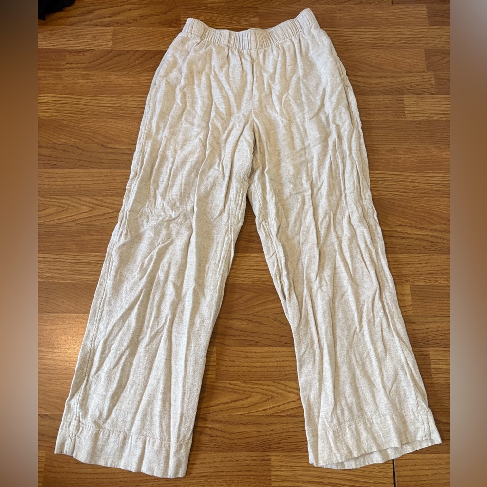 Abercrombie & Fitch Cream Linen Pants